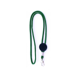 Lanyard com logo tubular de poliéster ajustável e mosquetão de 3 cm cor verde