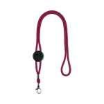 Lanyard com logo tubular de poliéster ajustável e mosquetão de 3 cm cor cor-de-rosa