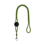 Lanyard com logo tubular de poliéster ajustável e mosquetão de 3 cm cor verde-claro