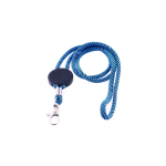 Lanyard com logo tubular de poliéster ajustável e mosquetão de 3 cm cor azul-claro