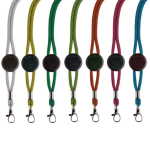 Lanyard com logo tubular de poliéster ajustável e mosquetão de 3 cm