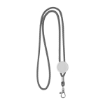 Lanyard promocional moderno tubular de poliéster com mosquetão de 3 cm cor preto