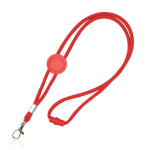 Lanyard personalizado tubular regulável de poliéster com mosquetão 3cm cor vermelho