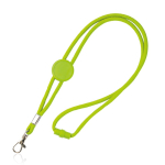 Lanyard personalizado tubular regulável de poliéster com mosquetão 3cm cor verde-claro