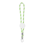 Porta-chaves alongado tipo lanyard que é ajustável e possui mosquetão cor verde-claro