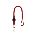 Lanyard tubular ajustável com fecho de segurança no pescoço cor vermelho