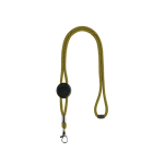 Lanyard tubular ajustável com fecho de segurança no pescoço cor amarelo