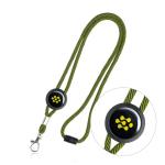 Lanyard tubular ajustável com fecho de segurança no pescoço cor amarelo