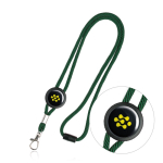 Lanyard tubular ajustável com fecho de segurança no pescoço cor verde