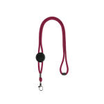 Lanyard tubular ajustável com fecho de segurança no pescoço cor cor-de-rosa