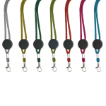 Lanyard tubular ajustável com fecho de segurança no pescoço