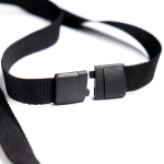 Lanyard de poliéster com porta credencial extensível bloqueador