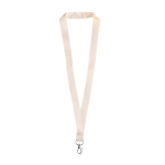 Lanyard clássico na cor natural de algodão orgânico 2cm cor bege