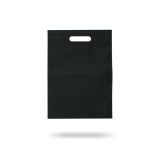 Saco pequeno de non-woven de cores com asa oca 80 g/m2 cor preto