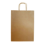 Saco de papel kraft para compras alongado com fundo 90 g/m2 cor natural