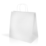 Saco personalizado para compras em papel kraft 100 g/m² cor branco