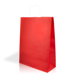 Saco sustentável feito de papel kraft com alças curtas 100 g/m² cor vermelho