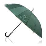 Guarda-chuva automático com punho de madeira e 16 painéis Ø120 cor verde-escuro