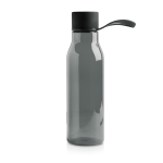 Garrafa de tritán com tampa de metal e asa de silicone 600ml cor preto