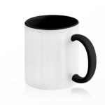 Caneca de cerâmica em várias opções bicolor de 325ml cor preto