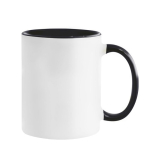 Caneca de cerâmica em várias opções bicolor de 325ml cor preto