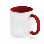 Caneca de cerâmica em várias opções bicolor de 325ml cor vermelho