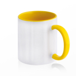 Caneca de cerâmica em várias opções bicolor de 325ml cor amarelo