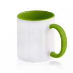 Caneca de cerâmica em várias opções bicolor de 325ml cor verde-claro