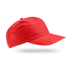 Boné de poliéster reciclado com pala curva 125 g/m2 cor vermelho