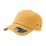 Boné de baseball de algodão de sarja com ilhós de metal 250 g/m2 cor amarelo