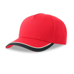 Boné para crianças de algodão orgânico de tipo baseball de 260 g/m2 cor vermelho