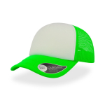 Boné de poliéster com pala curva e acolchoada de 80 g/m2 cor verde fluorescente