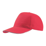 Boné de algodão leve com pala de contraste de cor 160 g/m2 cor vermelho