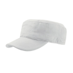 Boné de algodão de estilo militar com fecho de velcro 235 g/m2 cor branco