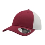 Boné de nylon e rede de estilo desportivo bicolor de 6 painéis cor bordeaux