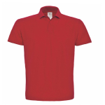 Polo de algodão piqué para homem com 2 botões 180 g/m2 B&C cor vermelho