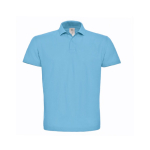 Polo de algodão piqué para homem com 2 botões 180 g/m2 B&C cor azul-claro