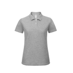 Polo de algodão piqué para mulher de manga curta 180 g/m2 B&C cor cinzento-claro