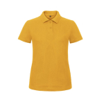 Polo de algodão piqué para mulher de manga curta 180 g/m2 B&C cor amarelo-escuro