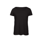 T-shirt de poliéster e algodão para mulher 130 g/m2 B&C cor preto