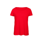 T-shirt de poliéster e algodão para mulher 130 g/m2 B&C cor vermelho