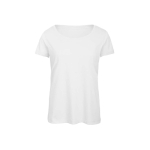 T-shirt de poliéster e algodão para mulher 130 g/m2 B&C cor branco