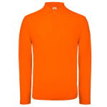 Polo de algodão de manga comprida para homem 180 g/m2 B&C cor cor-de-laranja