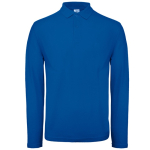 Polo de algodão de manga comprida para homem 180 g/m2 B&C cor azul real