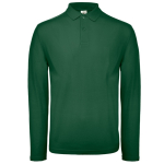 Polo de algodão de manga comprida para homem 180 g/m2 B&C cor verde-escuro