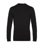 Sweatshirt de gola redonda de algodão ajustada 280 g/m2 B&C cor preto