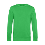 Sweatshirt de gola redonda de algodão orgânico 280 g/m2 B&C cor verde maçã