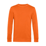 Sweatshirt de gola redonda de algodão orgânico 280 g/m2 B&C cor cor-de-laranja escuro