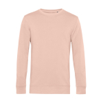 Sweatshirt de gola redonda de algodão orgânico 280 g/m2 B&C cor rosa pastel