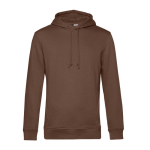 Sweatshirt moderna de algodão orgânico com capuz 280 g/m2 B&C cor castanho